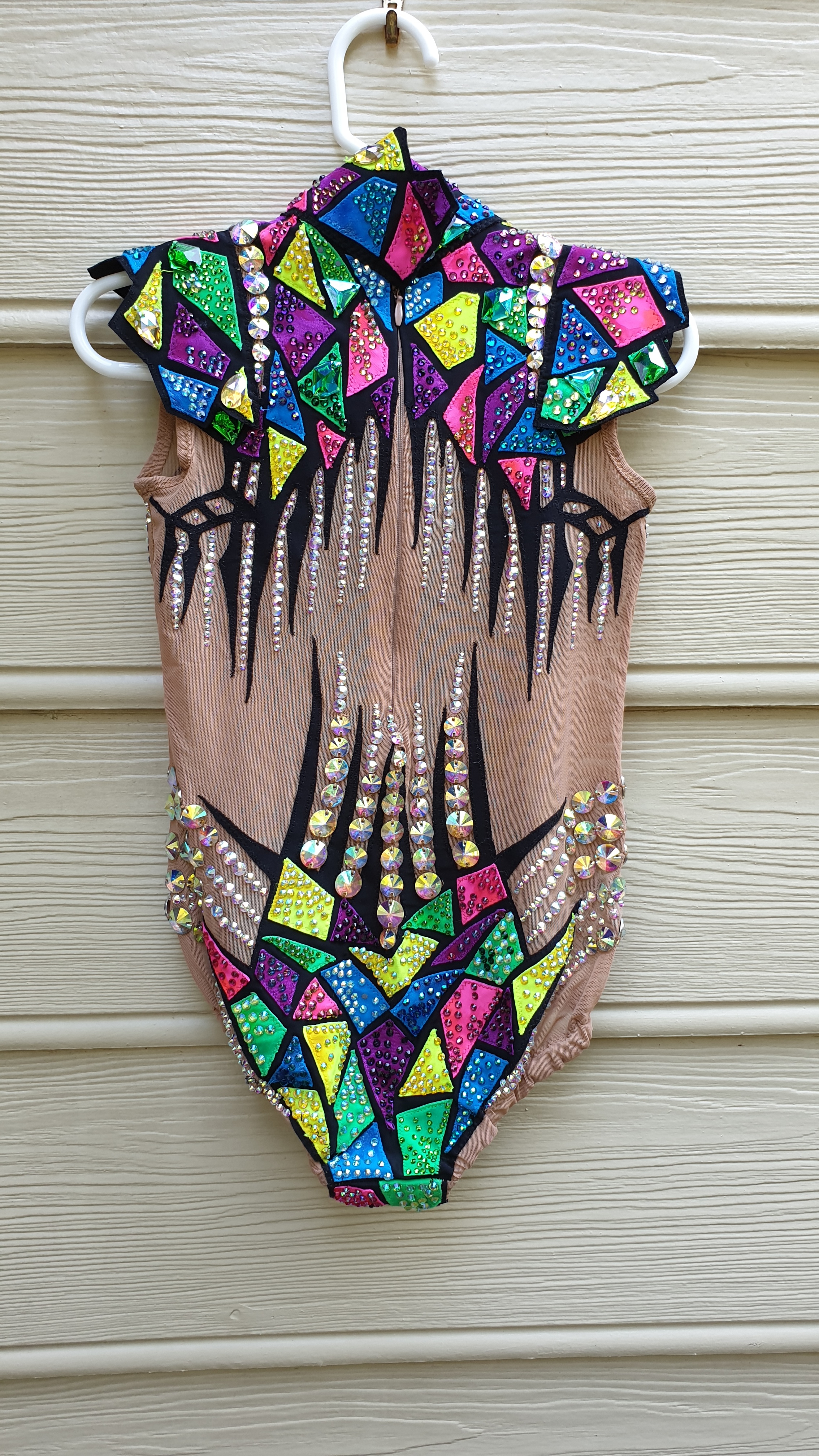 Colorful mosaic rhythmic gymnastics leotard | Champion Leotards